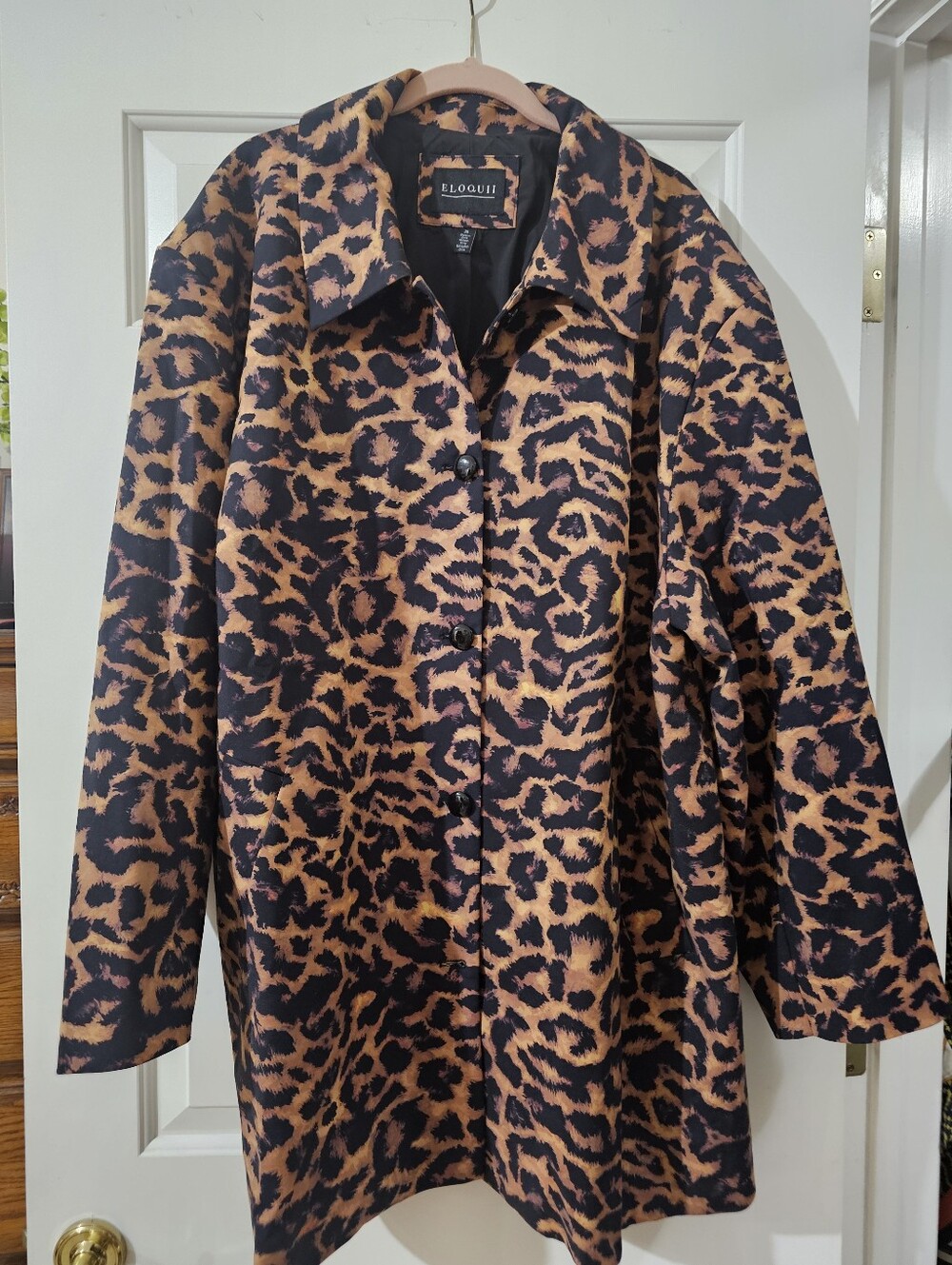 Eloquii Leopard-Print Button-Front Blazer. Size 26. Reg. $150 EC